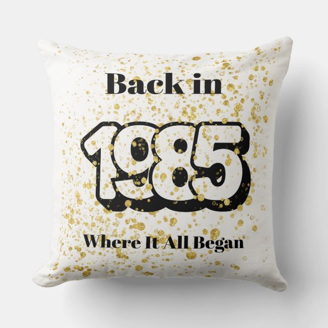 Coussin Retour en 1985 Jeu d'oreiller - Retro Anniversaire (Recto)