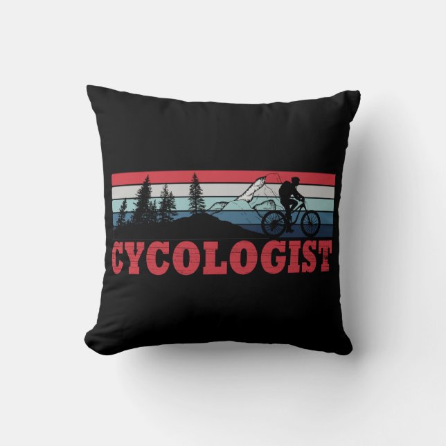 Coussin Retraite de cyclisme drôle - Cycologue  (Recto)