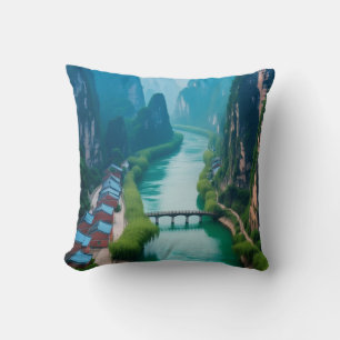 Coussin Retraite de la nature : paysage de la rivière Kars