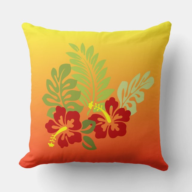 Coussin Retraite tropicale inspirée du coucher de soleil e (Recto)