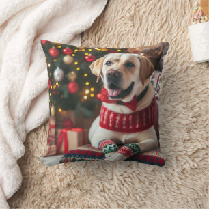 Coussin rétriever de Noël Labrador