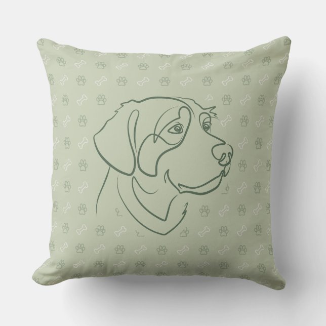 Coussin Retriever doré motif doré (Recto)
