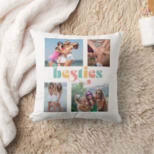 Coussin Rétro 4 Photo Meilleures Amies Copines
