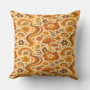 Coussin Retro 70s Groovy Mushroom Pillow