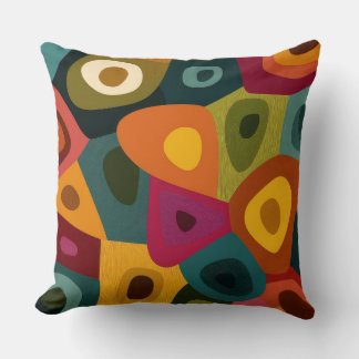 Coussin Retro Abstract Color Block Modern Throw Pillow