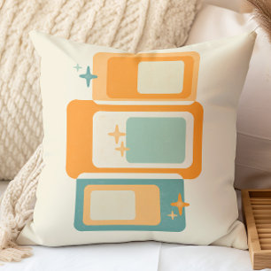 Coussin Rétro Abstrait Géométrique de Milieu de Siècle Sar