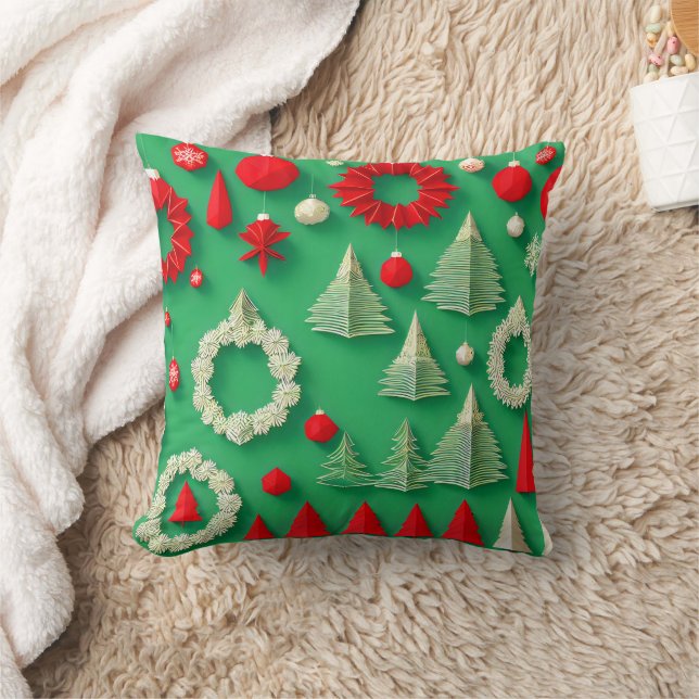 Coussin Rétro Abstrait Joyeuses Fêtes de Noël  (Couverture)