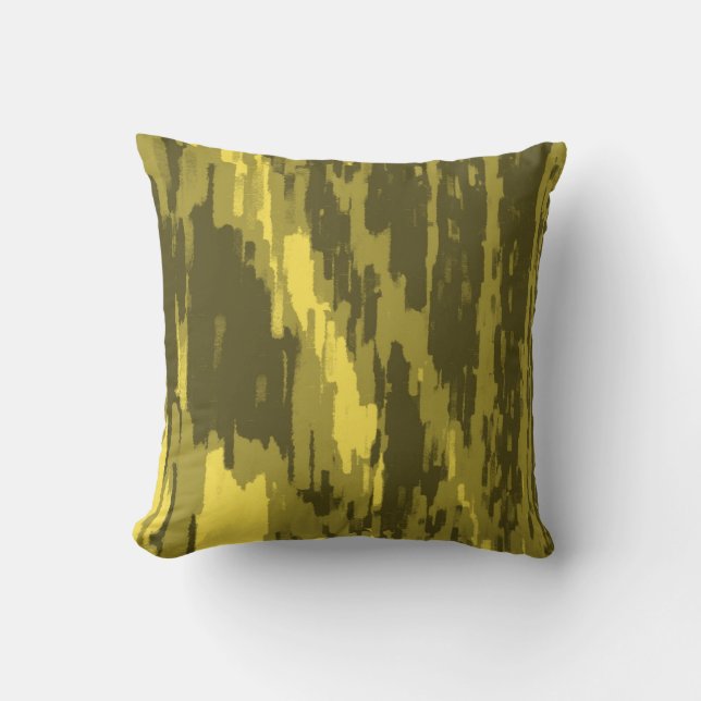 Coussin rétro Abstraite vague jaune vert (Recto)