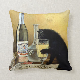 Coussin Rétro affiche française "bourgeois d'absinthe "