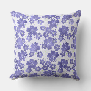 Coussin Rétro, années 60, motif floral, fleurs, pois