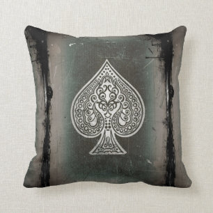 Coussin Rétro as de pique artistique grunge frais de