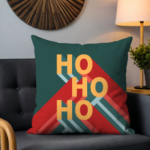 Coussin Rétro Bauhaus Ho Ho Ho Noël du milieu du siècle