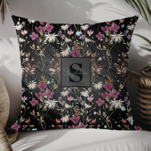 Retro Boho Elegant Fleur sauvage Monogramme