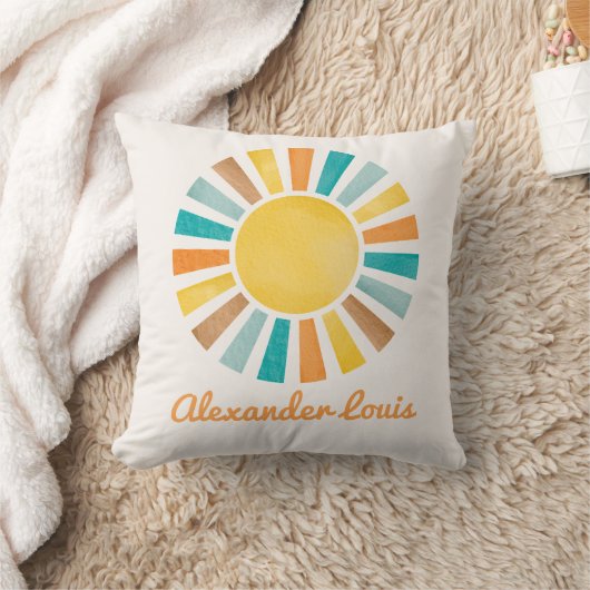 Coussin Retro Boho Sunshine Baby Boy Nursery (Couverture)