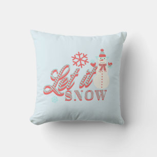 Coussin Retro Bonhomme de Neige Laissez Tomber la Neige No
