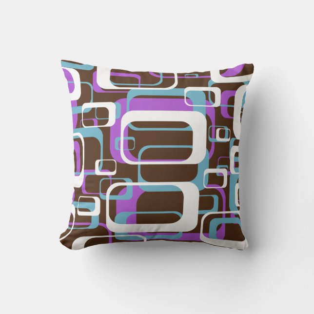 Coussin Rétro brun 60s de pourpre (Recto)