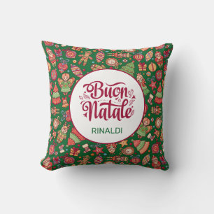 Coussin Retro Buon Natale Personnalisé