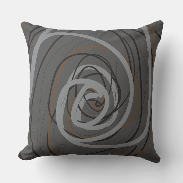 Coussin Rétro carreau de CONCEPTION NOIRE EN SPIRALE GRISE (Recto)