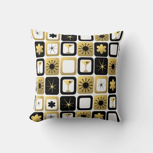 Coussin Rétro carreau fascinant d'or (Recto)