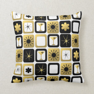 Coussin Rétro carreau fascinant d'or