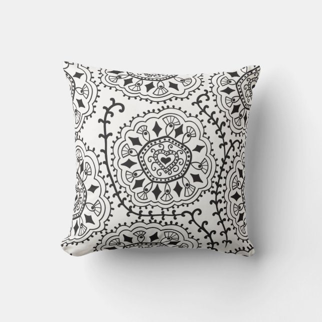 Coussin Rétro carreau noir et blanc de motif (Recto)