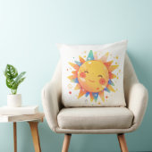 Coussin Retro Cartoon Sunshine Retro Orange Nursery (Chaise)