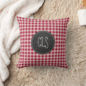 Coussin Retro Chalkboard; Carmine Red En vichy; À damiers (Couverture)