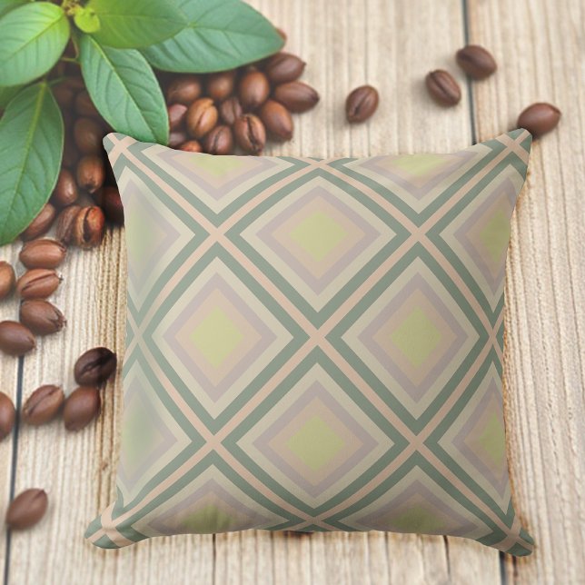 Coussin Rétro Chic Géométrique Pastel Citron (Créateur téléchargé)