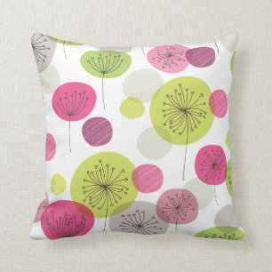 Coussin Rétro conception abstraite de motif de fleurs