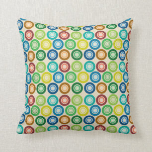 Coussin Rétro conception colorée de point de polka