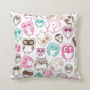Coussin Rétro conception d'oiseaux de motif de hibou
