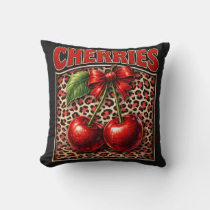 Coussin Rétro Coquette Cerise Design à nœud papillon tenda