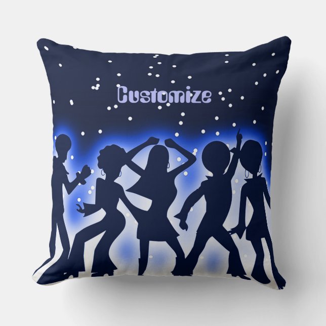 Coussin Retro Dance Party Bleu (Recto)