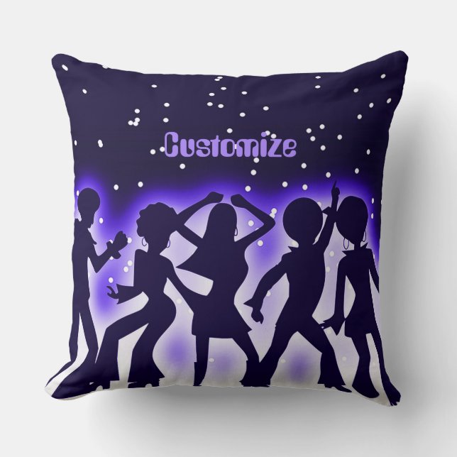 Coussin Retro Dance Party Purple (Recto)