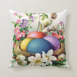 Coussin Rétro décor vintage mignon de vacances d'oeufs d