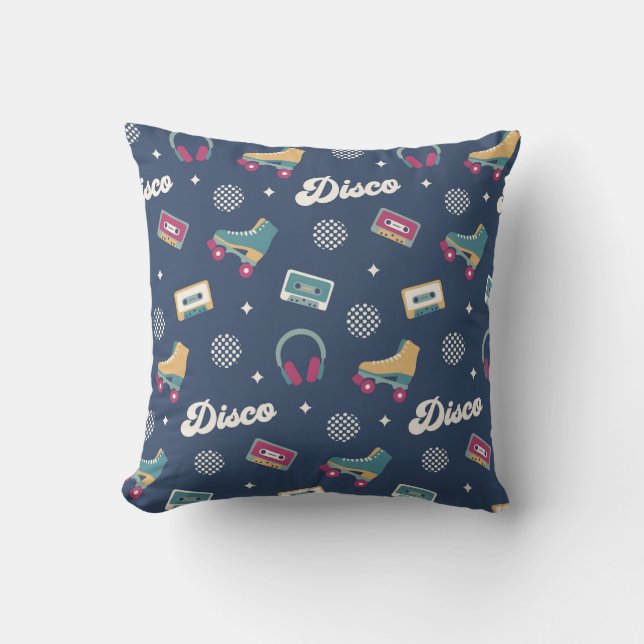 Coussin Retro Disco Roller Skates Motif (Recto)