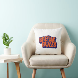 Coussin Rétro « Enfreignez les règles » Motivationnel