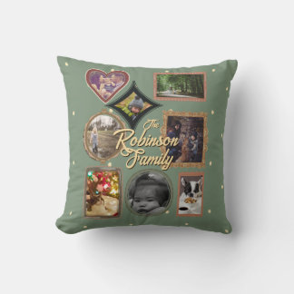 Coussin Retro Family 8 Photo Collage CUSTOM