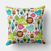 Coussin rétro faune de lion de safari d'enfants (Verso)