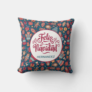 Coussin Retro Feliz Navidad Personnalisé