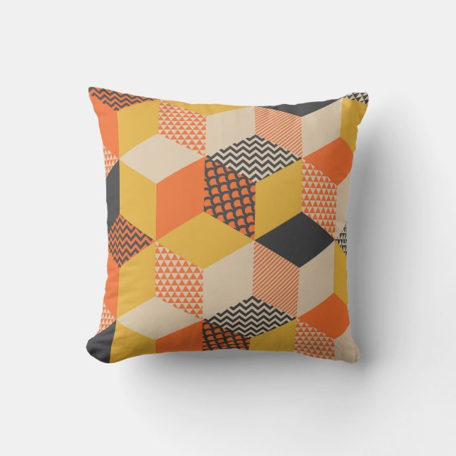 Coussin Retro Geometry 60s, Vintage Seamless. (Recto)