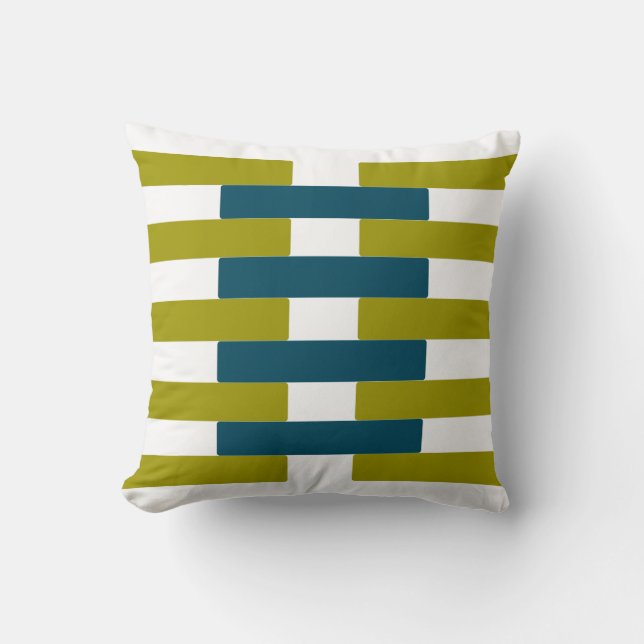 Coussin Rétro graphique Chartreuse et d'Aqua de barre (Recto)