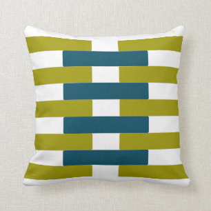 Coussin Rétro graphique Chartreuse et d'Aqua de barre