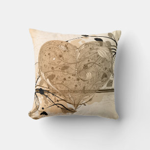 Coussin Retro Grunge Heart of Feuille American MoJo Pill