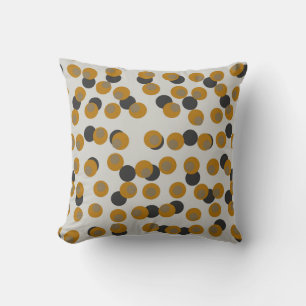 Coussin Retro Harvest Gold Milieu du Siècle Points
