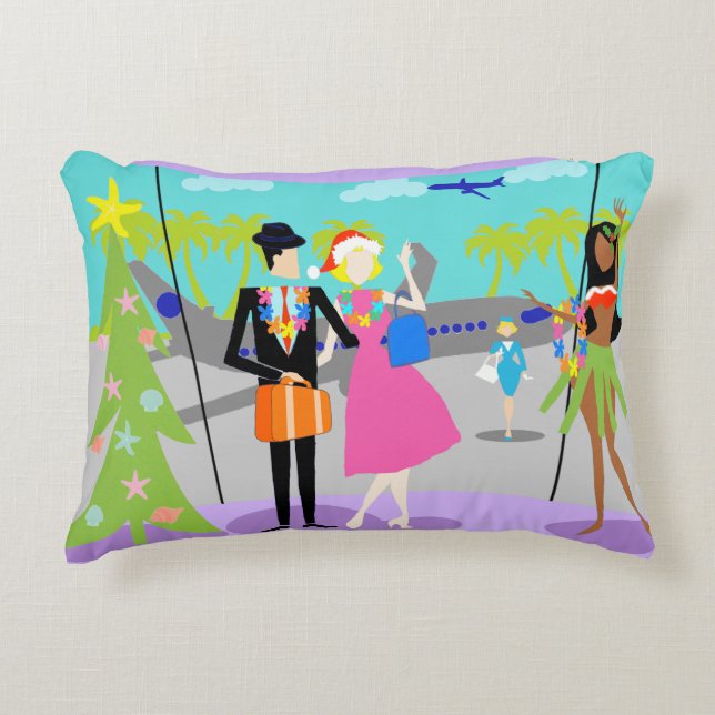 Coussin rétro hawaïen de l'accent de Noël (Devant)