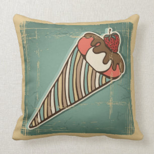 Coussin Rétro illustration de crème glacée