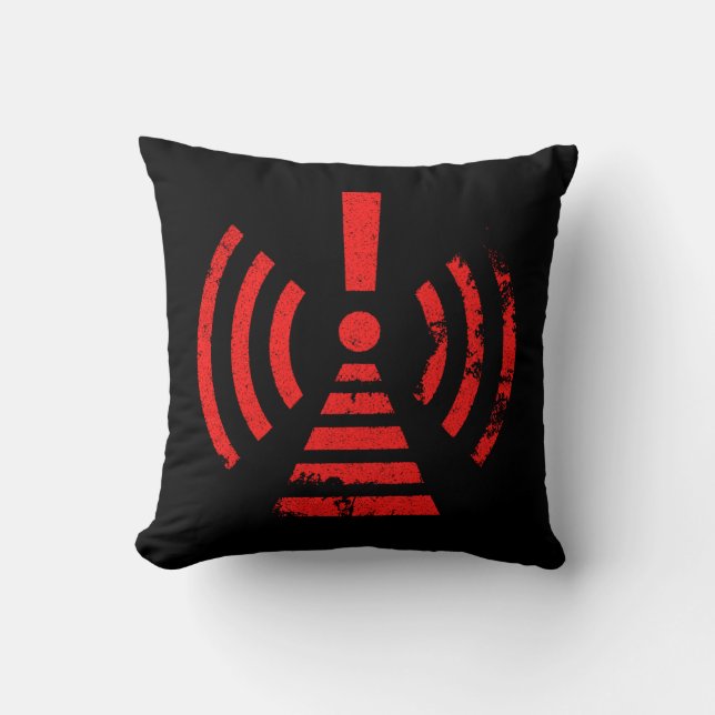 Coussin Retro Keep Back Energy Warning Symbol (Recto)