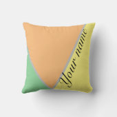 Coussin Retro les années 70 vert jaune et pastel pêche cou (Verso)