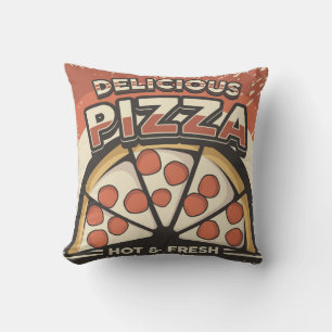 Coussin Retro Man Cave Classic Vintage Délicieux Pizza